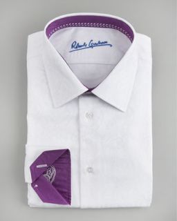 Robert Graham Jerome Paisley Dress Shirt, White   