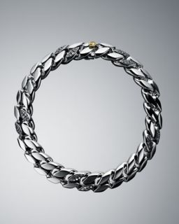 David Yurman Black Diamond Curb Chain Bracelet   