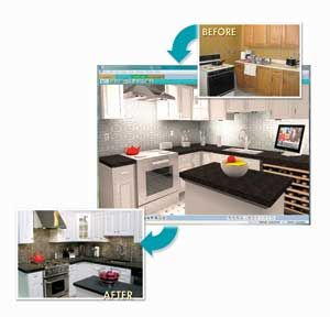 HGTV Home & Landscape software makes it easy to design the kitchen of