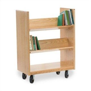 Library Book Cart with 4 Sloping Shelves Width 33 W