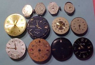 Old Lot of Wristwatch Movements for Parts Repair Art Steam Punk