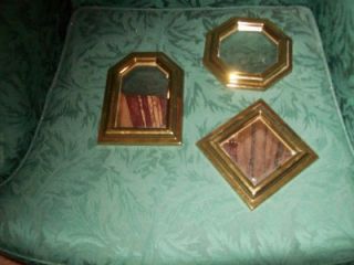 Home Interiors 3 Piece Gold Mirror Set ~Square Hexagon & Octagon~