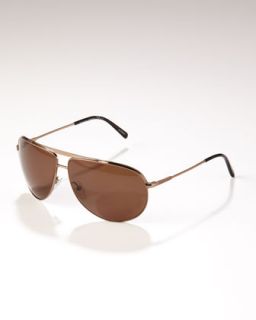 Giorgio Armani Round Plastic Aviator Sunglasses, Dark Havana   Neiman