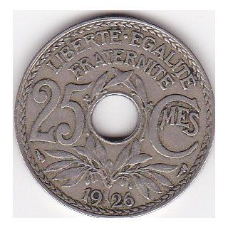 1926 France 25 Centimes Coin 