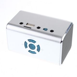  Speaker Amplifier HiFi MP3 Player Micro SD TF FM Radio USB Disk Silver