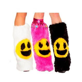 Happy Face Faux Fur Legwarmers   ONE SIZE Clothing