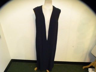 HERMES navy sleeveless dress.Front has extremely deep v neck.Has side