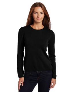 Sofie Womens Crew Neck 100% Cashmere Sweater, Black