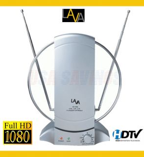 HDTV ANTENNA INDOOR 50 MILE RANGE VHF UHF FM LAVA MODEL HD 468