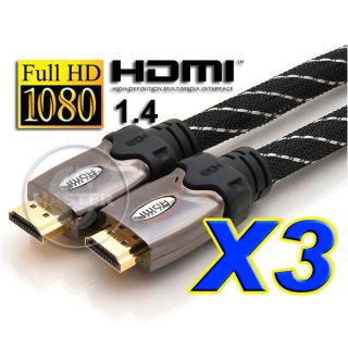 6FT 1080P 1.4 FULL HDTV HIGH SPEED GOLD HEAD HDMI CABLE FOR XBOX PS3