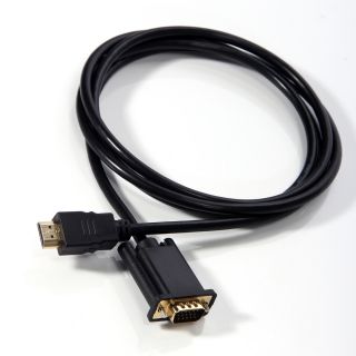 HDMI Male to VGA Male HD 15 Cable 6FT 1 8M Gold plated Black US Fast