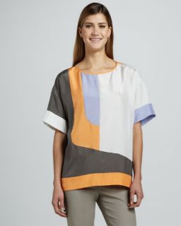 lafayette 148 new york kensington boxy colorblock top available in