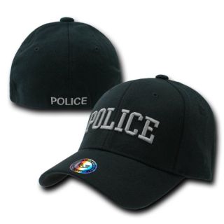 flex fitting black police cap size small medium fits head