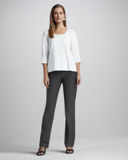 T5A4T Eileen Fisher Washable Crepe Boot Cut Pants, Petite