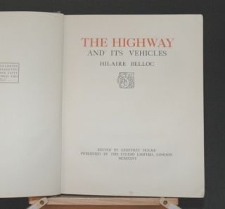 1926 The Highway Vehicles Hilaire Belloc Transport