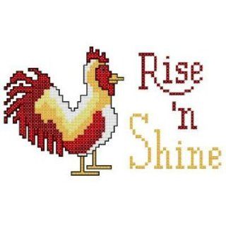 Country Rooster Counted Cross Stitch Chart Kit   Rise n