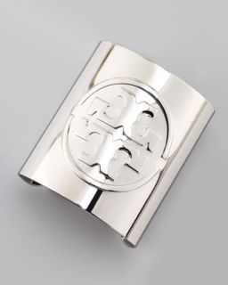  available in silver $ 145 00 tory burch metal logo cuff silvertone