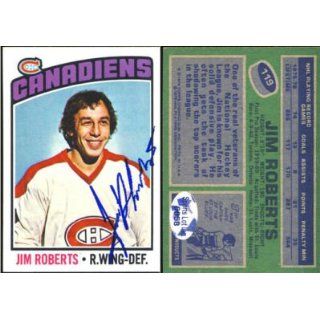 Jim Roberts Montreal Canadians Autographed 1976 Topps Card