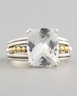 Y1B6E Lagos Silver Prism Small Ring, White Topaz