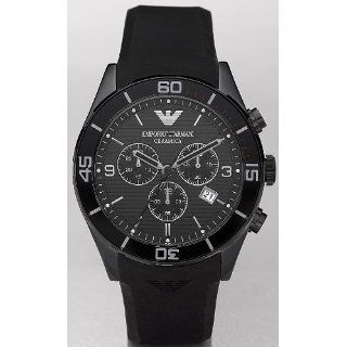 Armani Ceramica Chrono Black Dial Mens watch #AR1434 Watches 