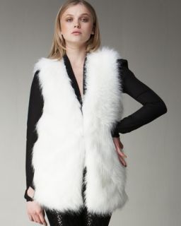 Halston Heritage Long Faux Fur Vest   