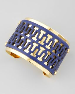  cuff blue available in blue $ 195 00 tory burch t perforated leather