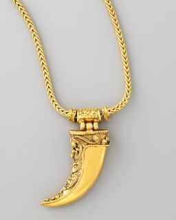 Aurelie Bidermann Shark Tooth Pendant Necklace   