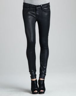 T5MR9 7 For All Mankind Lacquered Skinny Jeans