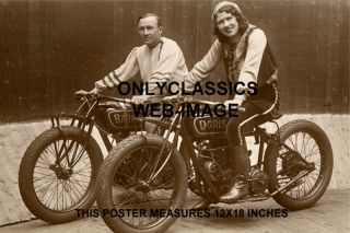 OLD INDIAN RACER MOTORCYCLE WALL OF DEATH STUNT POSTER Doris Gray