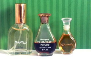 Houbigant Chantilly Perfume Lot of 3 Vtg Bottle