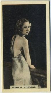 Miriam Hopkins 1934 Godfrey Phillips Stage and Cinema Beauties Tobacco