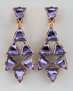 Y18MC Oscar de la Renta Triangle Cluster Clip Earrings, Purple