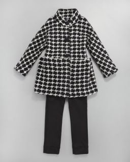 3VVK Baby Dior Houndstooth Tweed Coat, Ruffled Sleeveless Top & Slim