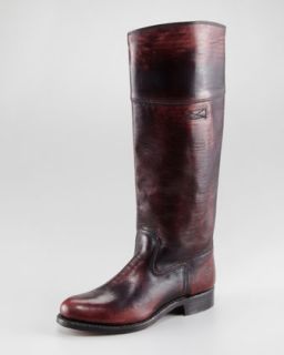 Tory Burch Calista Logo Leather Riding Boot, Black   Neiman Marcus