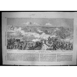 Antique Print of 1849 War Attack Rome Villa Savarelli