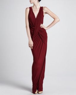 Donna Karan Superfine Jersey Draped Gown   