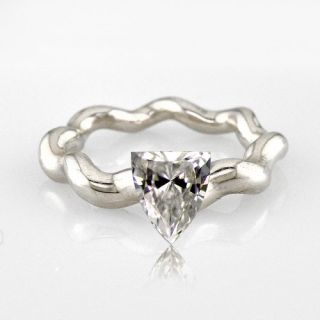 Diamond Solitaire Engagement ring with 0.37 carat Superman Cut Center