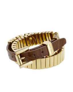 Michael Kors Double Wrap Belt Bracelet, Golden   