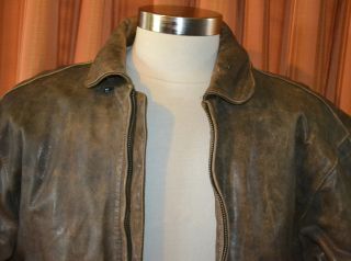 Hein Gericke Echt Leder Brown Leather Vintage Flight Bomber Jacket