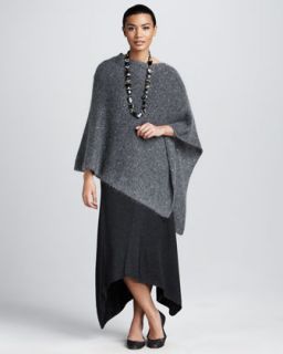  poncho and stretch silk scoop neck top available in charcoal $ 318