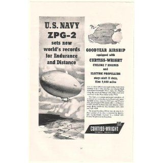1957 US Navy ZPG 2 Goodyear Airship Curtiss Wright Print