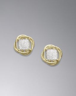 Y04FL David Yurman 11mm Pave Diamond Infinity Earrings