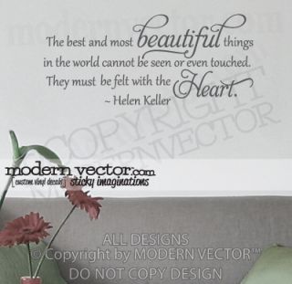 Helen Keller Vinyl Wall Quote Decal Beautiful Things