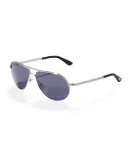 N206Z Tom Ford Marko Aviator Sunglasses, Shiny Rhodium