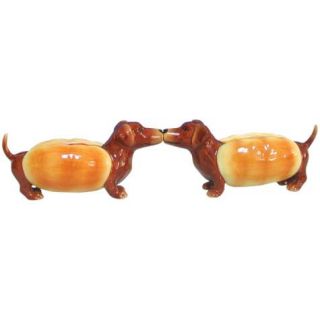 Hot Diggity Dachshund Dog Ketchup and Mustard Salt and Pepper Shakers