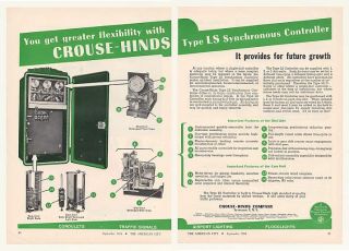 1954 Crouse Hinds Type LS Traffic Signal Controller 2 Page Ad