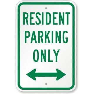 Resident Parking Only (with Bidirectional Arrow) Sign, 18