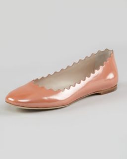  pink available in pesca $ 525 00 chloe wavy patent leather ballerina