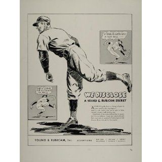 1938 Ad Young & Rubicam Advertising Baseball Pitcher