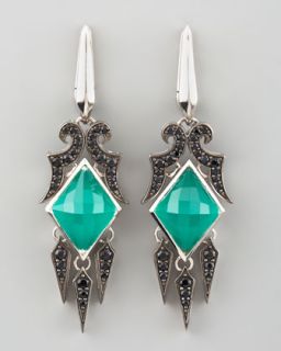 Y1B03 Stephen Webster Crystal & Pave Sapphire Drop Earrings